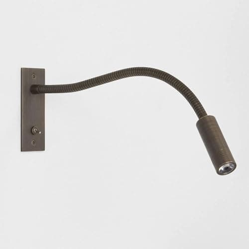 Image of NNOVAT 3W LED Recessed Headboard Reading Lamp 3000K Hardwired Flexible Gooseneck Wall Spotlights with Switch - Flat Mount Adjustable Wall Lights for Bedroom Bedside Study Room (Brushed Bronze) (Color