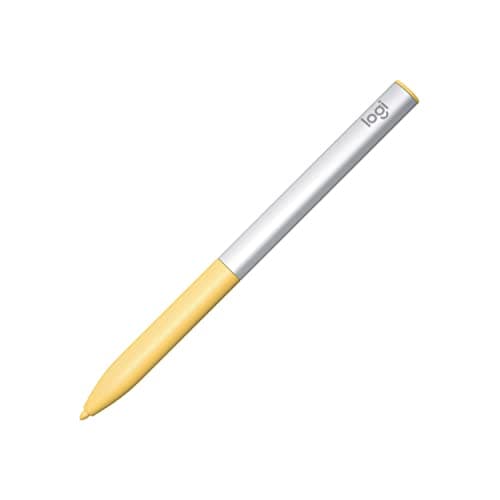 Image of Logitech Pen Rechargeable USI Stylus Designed for Learning, Works With Chromebook Certified, No Pairing, Soft Non-Slip Grip - Silver/Yellow