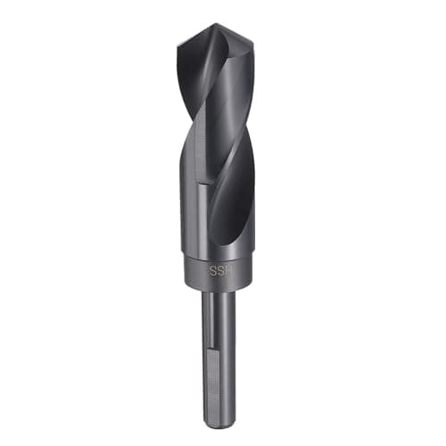 Image of sourcing map 27mm (1-1/16") Drill Bit 1/2" Shank 3-Flat High Speed Steel 118° for Plastic Wood Copper Aluminum Iron Medium Soft Metal