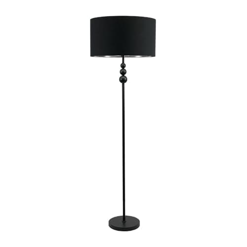 Image of ValueLights | Marissa Black Floor Lamp with Black & Chrome Inner Shade & Warm White Bulb | Floor Lamps, Home Décor & Improvement Essential
