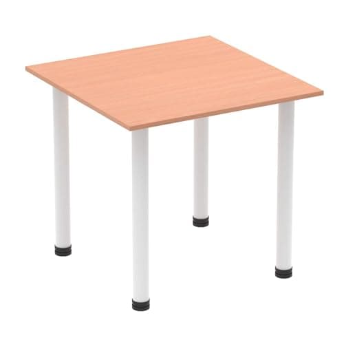 Image of OPO Impulse Freestanding 1200/1600/1800mm Square Table with Post Leg | Sturdy Build Weather & Heat Resistant Melamine Finish Classic Table Beech White 800