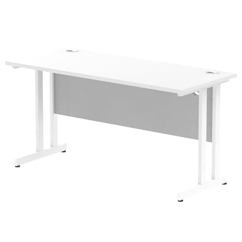 Image of Dynamic Office Solutions Impulse 1400mm Slimline Desk Cantilever Leg White White