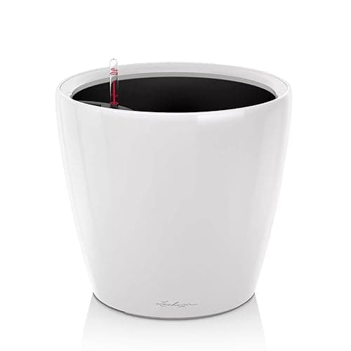 Image of Lechuza Self Watering Plant Pot CLASSICO 35 LS Garden Flower Indoor and Outdoor Plastic Planter with Drainage Hole D35 H33 cm White High-Gloss