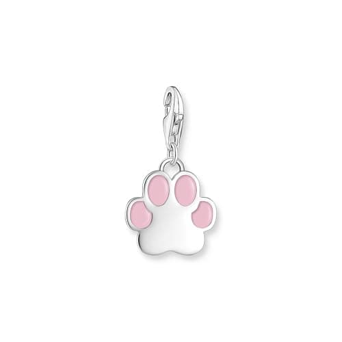 Image of Thomas Sabo Charm pendant pink paw silver 925 Sterling Silver, Cold Enamel