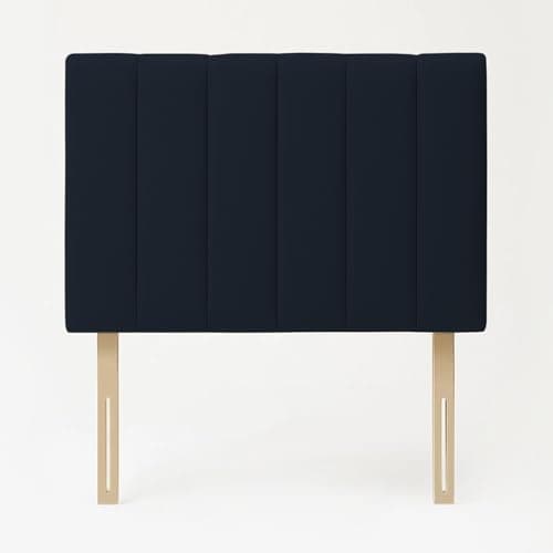 Image of YORKSHIRE HOMEWARE Padded Lined Headboard | Lined Headboards in Plush Velvet Fabric | Bed Bedroom Decor Hotel Furniture (Black, Small Single)