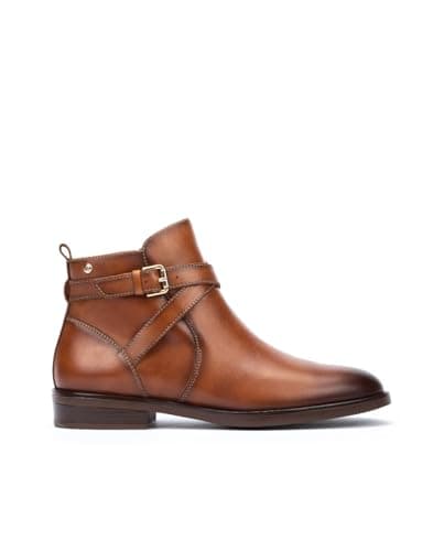 Image of Pikolinos Puertollano Flat Ankle Boots in Leather for Women, Brandy, 5 UK