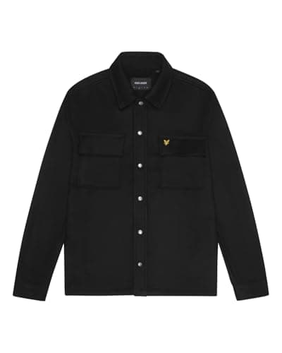 Image of Lyle & Scott Mens Brushed Overshirt Jacket - Jet Black - M