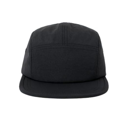 Image of 5 Panel Running Hat Waterproof Nylon Sun Hat Quick Dry Plain Baseball Cap for Men Women (UK, Alpha, One Size, Black)
