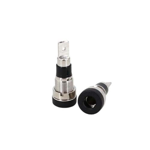 Image of 10Pcs Brass 4mm Banana Female Jack Panel Mount Test Socket Connector For Non-Shrouded Plugs(Black x 10)