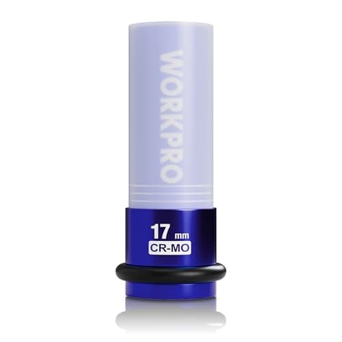 Image of WORKPRO 1/2" Drive 17 mm Impact Socket, Cr-Mo Steel Protective Wheel Nut Sockets, Non-Marring Lug Nut Wheel Sockets for Car Repair