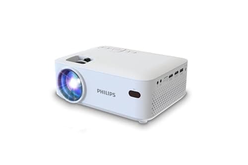 Image of Philips NeoPix 100 Fixed Projector, 65" (165 cm) Screen, LED, Built-in Hi-Fi Stereo Speakers, USB Connectivity, HDMI and 3.5 mm Jack Cable, Compact, White