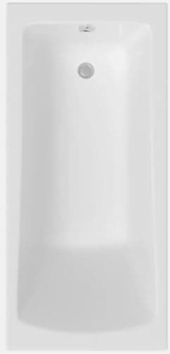 Image of Modern Bathroom Single & Double Ended Straight Bath Gloss White Acrylic Bathtub End Side Panel Options (Square Single End 1600 x 700mm)