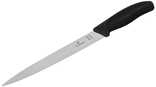 Image of Victorinox Swiss Classic, Filleting Knife, Extra Sharp Blade, Straight Edge, 20 cm, Plastic Handle, Stainless Steel, Black