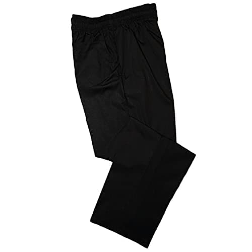 Image of Pegasus Textiles | Black Baggy Chef Trousers Full Elasticated Waist (S)