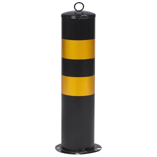 Image of iplusmile Security Barrier Safety Bollard Post Stainless Steel Parking Barrier Driveway Security Post Warning Column Road Barricade Yellow Bollards for Garage Parking Lot 50cm
