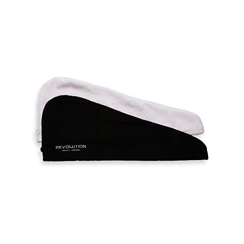 Image of Revolution Beauty Haircare Microfibre Hair Wrap Black and White
