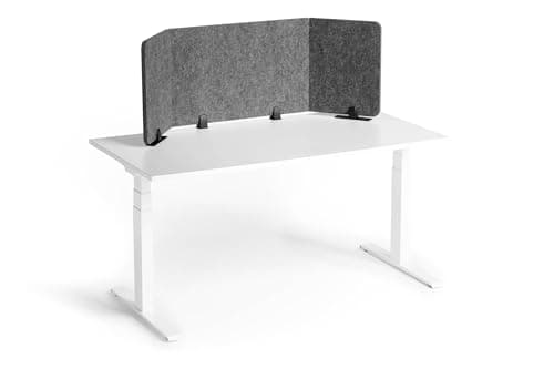 Image of Durable Felt Desk Divider Panel - Visual Acoustic Privacy Partition - 160cm - Grey - Foldable Panels For Any Desk - Made from Recycled PET
