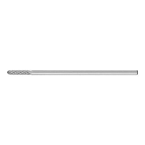 Image of PFERD 21205187 Carbide Burr with Long Shank, Round Round Shape WRC, Toothing 3 Plus, Burr Diameter 3 mm, Shaft Diameter 3 mm, Length 75 mm, for Universal Applications on The Most Important Materials