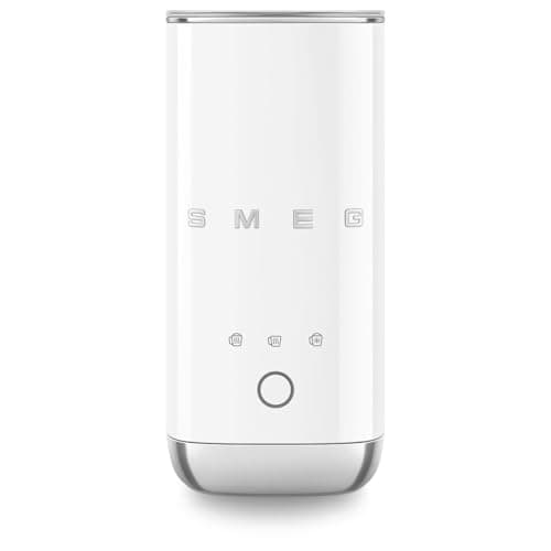 Image of Smeg MFF02WHUK Retro 50s Style Mini Milk Frother, Pre Set Functions, Manual Function, 500W, White