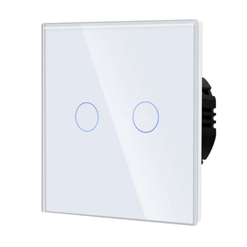 Image of BSEED Dimmer Switch for LED Lights Dimamble Lamp Required Tempered Glass Panel for Wall Touch Light Switch 2 Gang 1 Way White