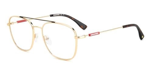 Image of DSQUARED2 D2 0047 Glasses, Gold Black, 56 for Men, Gold Black_