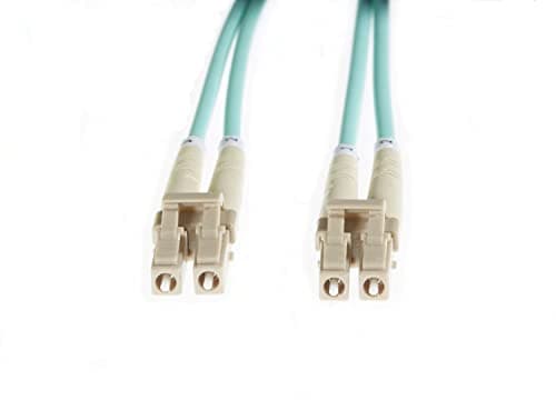 Image of 4Cabling 0.5m LC-LC OM4 Multimode Backwards Compatible With OM3 Fibre Optic Duplex LSZH Patch Lead 2mm Oversleeving AQUA