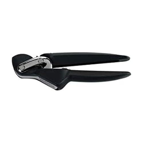 Image of Chef'n FreshForce Garlic Press, Handheld Manual Garlic Crusher, Stainless Steel & Plastic, Black, 19 x 3 x 5.5 cm