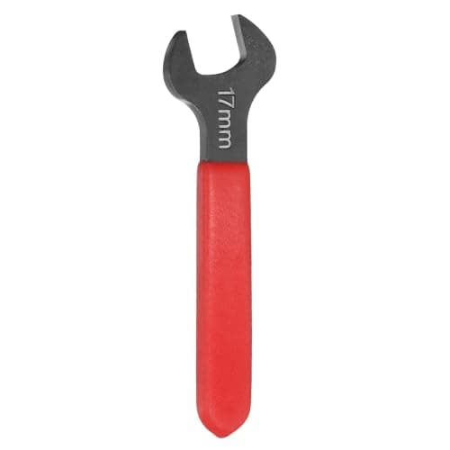 Image of sourcing map Single Open End Wrench 17mm Metric 15 Degree Offset Angle U-Shaped Open Ended Spanner Small Flat Head Blackening Wrench with Red Shank for Automotive Repair Furniture Assembly