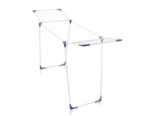 Image of Leifheit Classic 200 Solid Standing Clothes Airer, Foldable Clothes Rack for Outdoor and Indoor, 20 m Clothes Horse with 4 End Hooks for Hangers, Leifheit Airer
