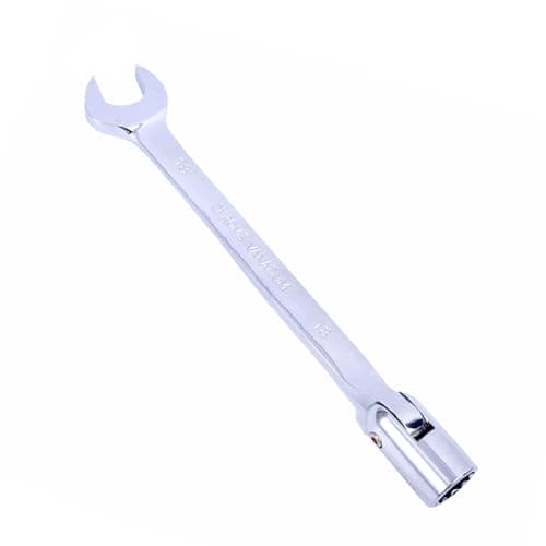 Image of Vokenforu 18mm Socket Spanner, Ratchet Combination Wrench, Hardened Chrome Vanadium Steel Open End Spanner Metric