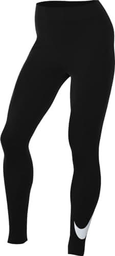 Image of NIKE DV7795-010 W NSW NK CLSC GX HR TGHT SWSH Leggings Women's Black/SAIL Size XS
