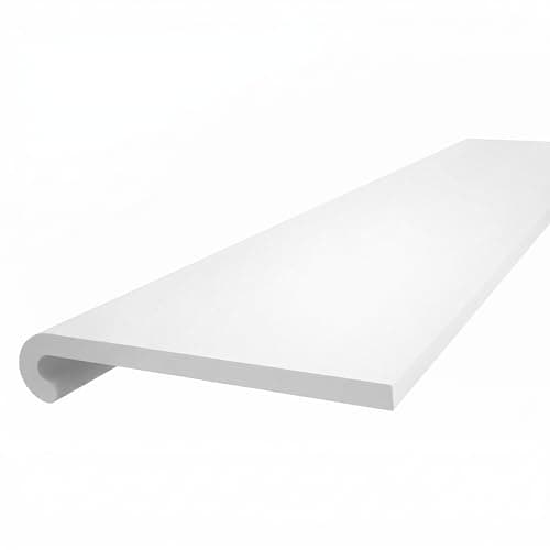 Image of Windows 4 You uPVC Bullnose Window Sill Cover 210mm White, Capping Board with End Caps Included, Length Options (1.25 m)
