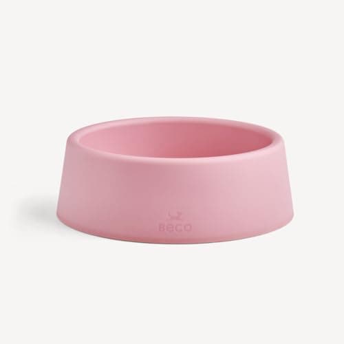 Image of Beco Dog Bowl - Food & Water Steady Bowl, Recycled Plastic, Non-Slip Rubber Base, Candy Pink, Small