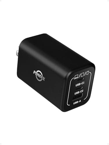 Image of PDMAX 67W USB C Charger Block - 3-Port Super Fast Type C Charging for iPhone 16 Pro Max, and Samsung S24, Black