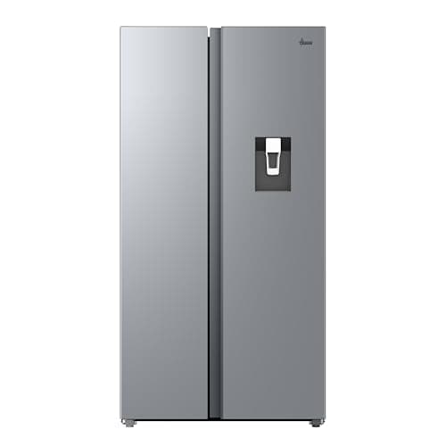 Image of Hoover Free Standing Side By Side Fridge Freezer with Water Dispesner, 2 Doors, No Frost, E Class, 523L Total Capacity, Silver 90x64x177.5cm - HONSQ2T918EWXK