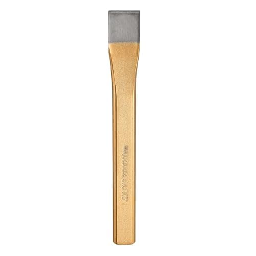 Image of sourcing map Cold Chisel 20mm Wide 200mm Long Alloy Steel High Hardness Heat Treated Heavy Duty Flat Cold Chisel for Cutting Rivets Iron Steel Bronze Copper Rods Bolts, Gold Gray
