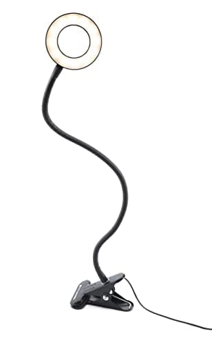 Image of Rio LED Ring Light, Beauty Desk Lamp with Clamp, Nail & Beauty Treatment Lamp. USB Powered - 3 Light Settings