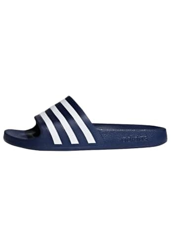 Image of adidas Unisex Adilette Aqua Slides, Dark Blue/Cloud White/Dark Blue, 10 UK