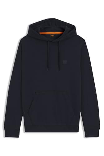 Image of Boss Mens Logo Patch Hoodie Navy M