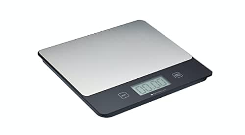 Image of MasterClass Dry and Liquid Digital Kitchen Scales in Gift Box, Rectangular, 5 kg / 5 L Capacity, Silver/Black