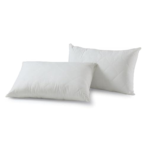 Image of Nod Off 100% British Wool Pillow for Natural Sleep Quilted Wool Temperature Regulating Bed Pillow Adjustable Anti-Allergy Washable 2 Pack