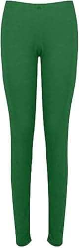 Image of Prime fashions Women`s Viscose Plain Stretchy Soft Leggings with Elasticated Waist (Bottle Green, S-M)