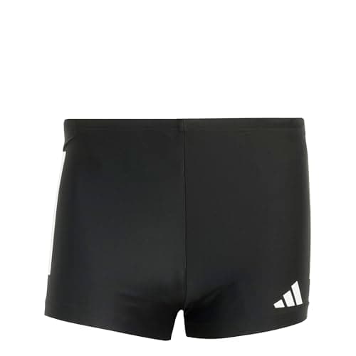 Image of adidas Men's 3 Stripes Swim Boxers, Black/White, L