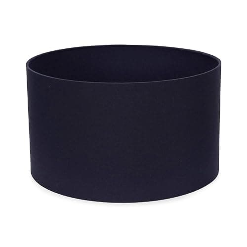 Image of MiniSun | Medium Modern Navy Blue Fabric Drum Light Shade | Lamp Shades, Home Décor & Improvement Essential | 35cm Shade Width