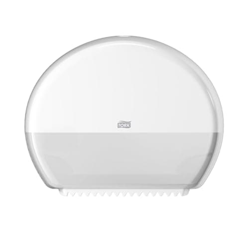Image of Tork Mini Jumbo Toilet Roll Wall Mounted Dispenser White T2, Enclosed, Elevation Range, 555000