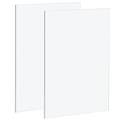 Image of 2 Pack A4 Clear Acrylic Sheets - 210mmx297mm, 3mm Thick Clear Plexiglass Plastic Acrylic Sheet, Transparent Plastic Sheet Plexiglass Panels for Decoration, Display, Picture Frame, Painting