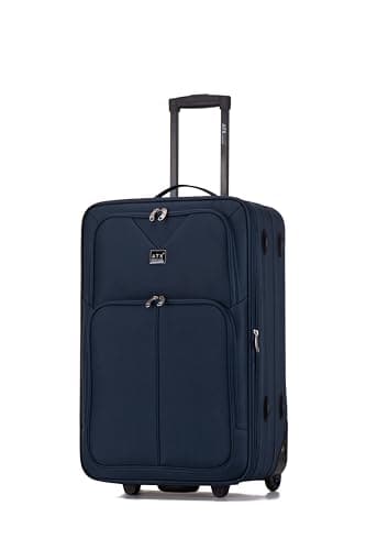 Image of ATX Luggage 26” Medium Suitcase Expandable Durable Lightweight Suitcase with 2 Wheels & Built-in 3 Digit Combination Lock (Navy, 79 Liter)