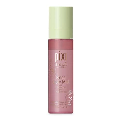 Image of Pixi Beauty Rose Glow Mist | Hydrating Makeup Setting Spray with Rose Water & 21 Natural Oils | Luminous Dewy Finish | All-Day Hold | Refreshes & Sets Makeup | 2.70 Fl Oz