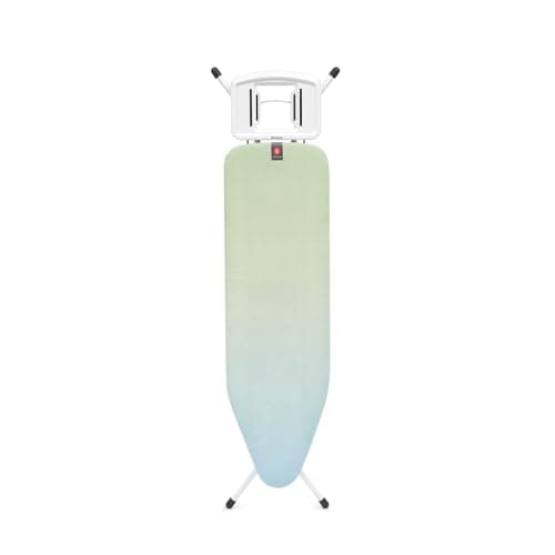 Image of Brabantia Ironing Board B, 124x38cm - Soothing Sea | 100% Fairtrade Cotton | 8mm Foam Layer | Stable & Anti-Wobble Frame | Foldable with Adjustable Height & Solid Steam Iron Rest