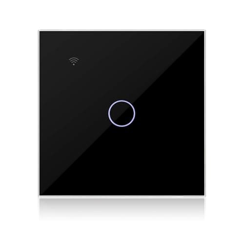 Image of KETOTEK Smart Light Switch Black 1 Gang 1 Way Compatible with Alexa, Single Gang Touch Light Switch WiFi with Tuya/Smart Life APP Control